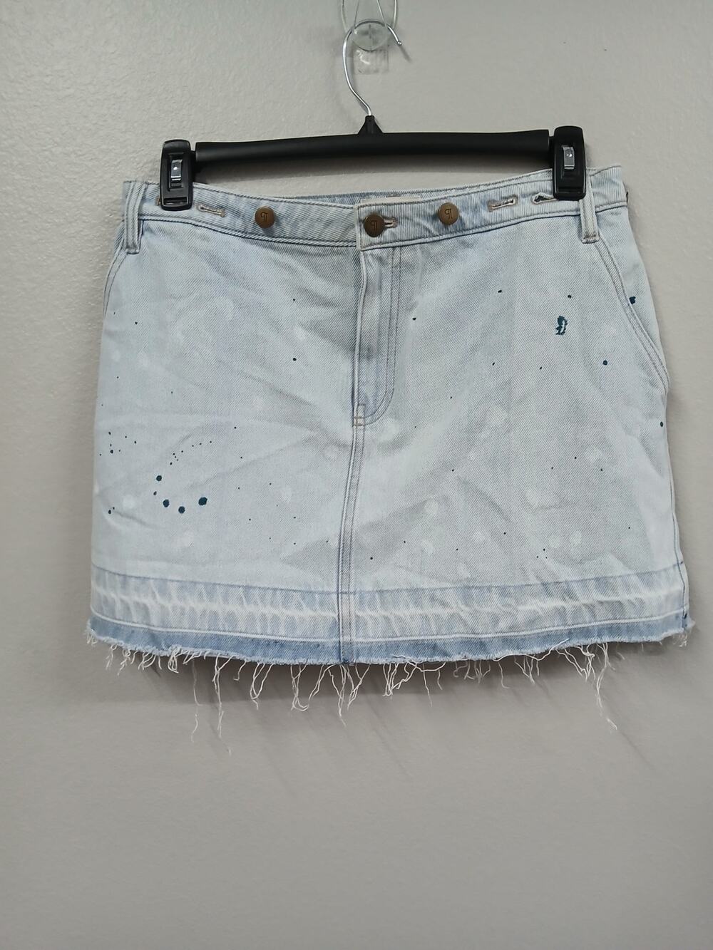 Pilcro Anthropologie Reworked Denim Mini Skirt Size 0